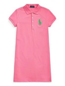 Image of Ralph Lauren Girls Classic Peplum Polo Dress - Pink