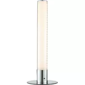 Image of Glow Shimmer Table Lamp Cylinder Colour Changing LED Base - Chrome - Litecraft