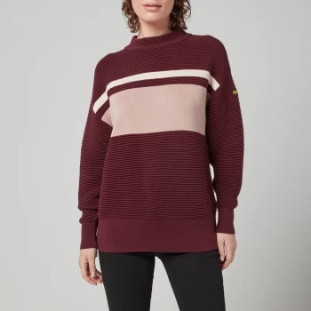 image of Barbour International Womens Chicane Knitted Jumper - Merlot - UK 12