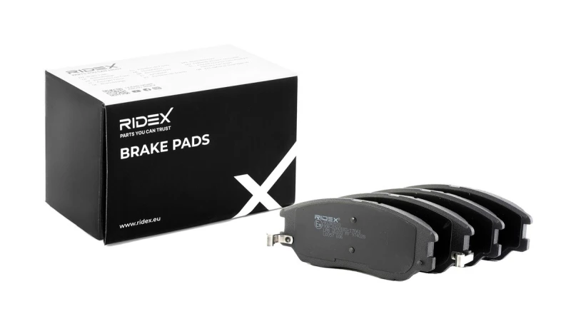 Image of RIDEX 402B0533 Brake pad set Front Axle, incl. wear warning contact, with anti-squeak plate Brake Pad Set,disc brake (402)
