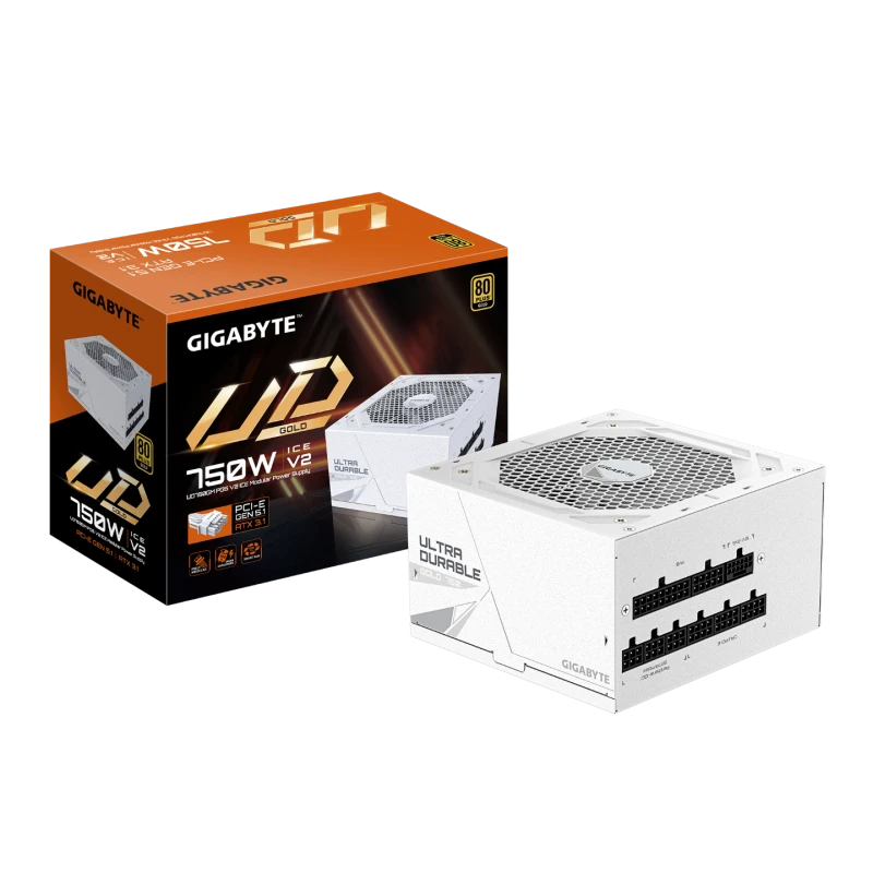 Image of Gigabyte UD750GM PG5 ICE 750W 80+ Gold Fully Modular ATX 3.0 Power Supply - GP-UD750GM PG5 ICE