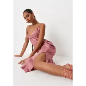 Missguided Cowl Cami Midi Dress - Pink