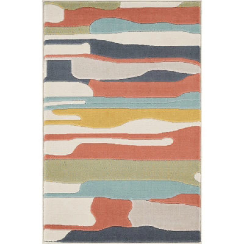 Image of Livabliss Scandi Modern Coral Pukka Area Rug 60 X 90 Cm - Easy Care, Non Shedding, Ideal For Living Room & Bedroom