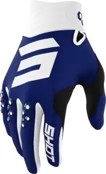Image of Shot Contact Motocross Gloves, white-blue, Size L, white-blue, Size L