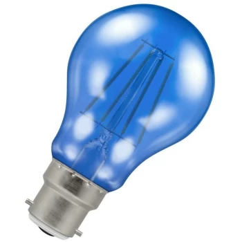 image of Crompton - Lamps LED GLS 4.5W BC-B22d Harlequin IP65 (25W Equivalent) Blue Translucent 90lm BC Bayonet B22 Outdoor Festoon Coloured Filament Light