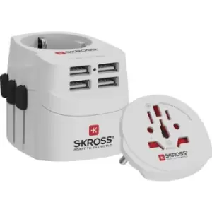 image of Skross 1302471 Travel adapter PRO Light USB (4xA) - World