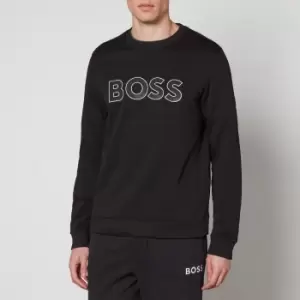 Image of BOSS Green Salbo Logo-Appliqued Cotton-Jersey Sweatshirt - S