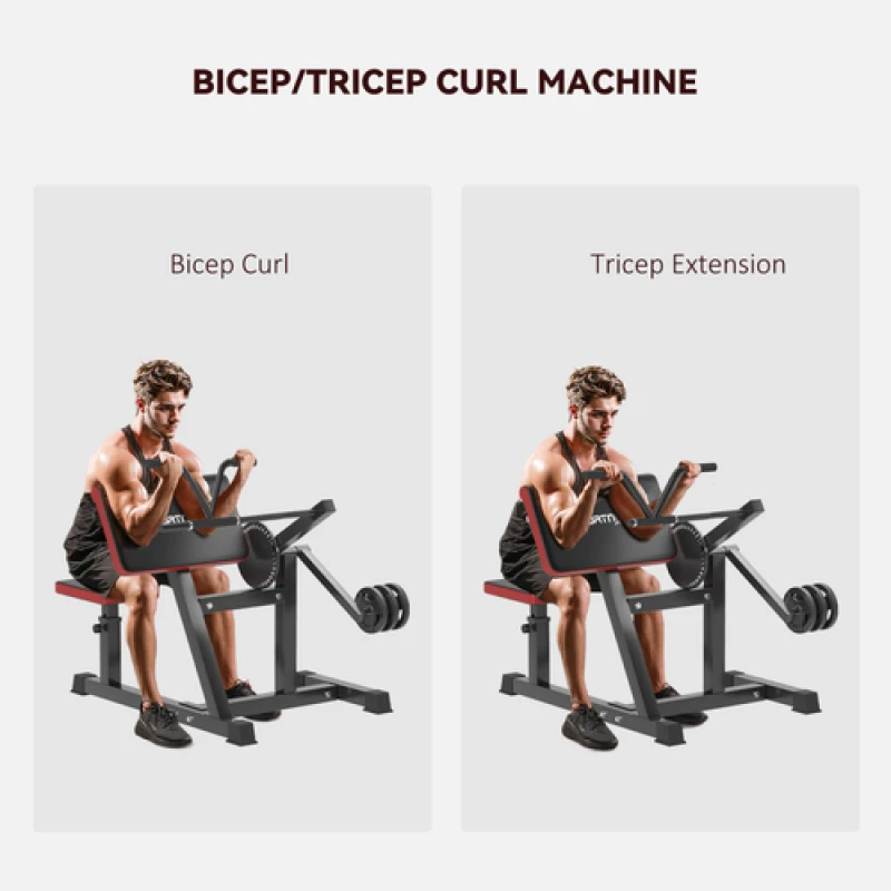 Image of SPORTNOW SPORTNOW Adjustable Preacher Curl Bench with Elbow Cushion for Home Gym