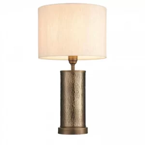 Image of 1 Light Table Lamp Aged Bronze, Aged Hammered Bronze Plate, E27
