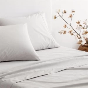 Image of Sheridan Organic 300TC Percale Fitted Sheet - Dove