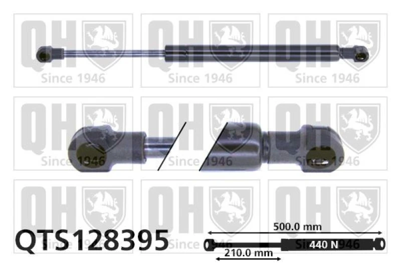 Image of QUINTON HAZELL Tailgate strut QUINTON HAZELL QTS128395