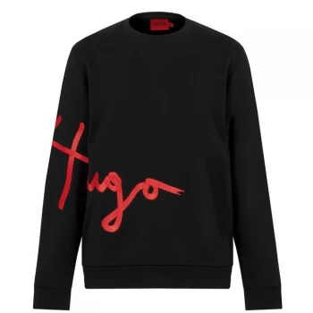 Image of Hugo Boss Dollins Script Logo Sweatshirt Black Size L Men