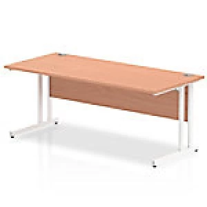 Image of Impulse 1800/800 Rectangle White Cantilever Leg Desk Beech