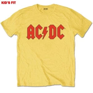 Image of AC/DC - Logo Kids 9 - 10 Years T-Shirt - Yellow