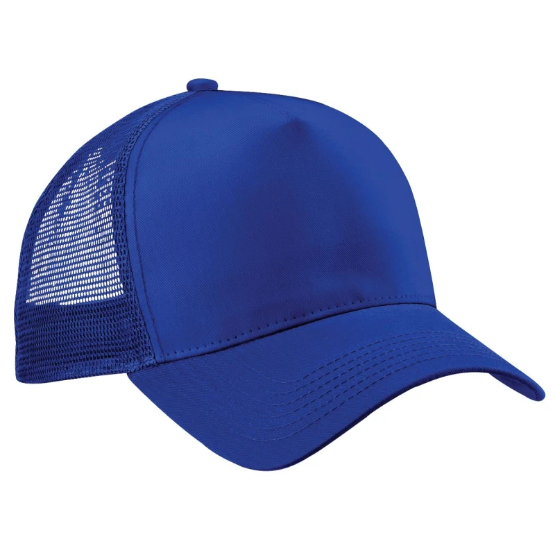 Image of Beechfield Beechfield Men Half Mesh Trucker Cap Headwear Pack of 2 in Bright Blue Bright Blue One Size Male 5059269086374