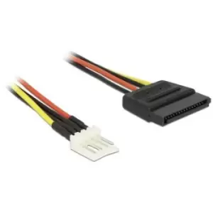 Image of Delock Current Cable [1x SATA power plug - 1x Floppy plug 4-pin] 0.24 m Black, Red, Yellow