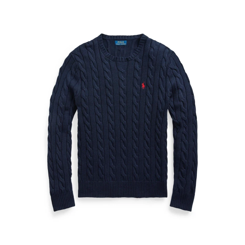 Image of Polo Ralph Lauren Cable Knit Jumper Hunter Navy male L