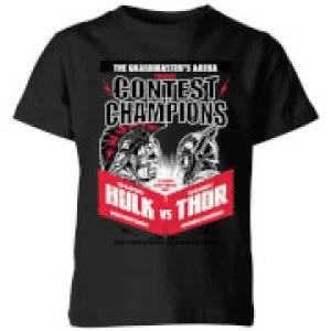 Image of Marvel Thor Ragnarok Champions Poster Kids T-Shirt - Black - 9-10 Years