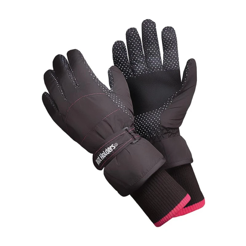 Image of Sock Snob Ladies Soft Shell Waterproof Fleece Lined Winter Thermal Ski Gloves - S/M / Black