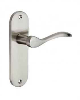 image of Wickes Elda Latch Door Handle - Satin Nickel 1 Pair