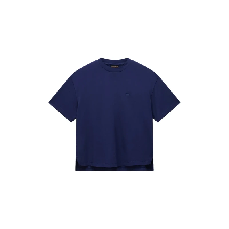 Image of Womens T-Shirt Napapijri Aurora Boxy Bleu Female 2XS