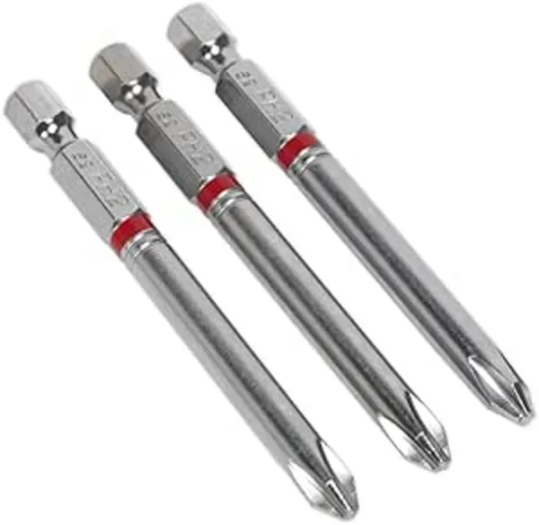 Image of Sealey AK210511 Power Tool Bits Phillips #2 Colour-Coded S2 75mm 3pc