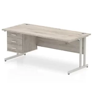 Image of Trexus Rectangular Desk Silver Cantilever Leg 1800x800mm Fixed Ped 3