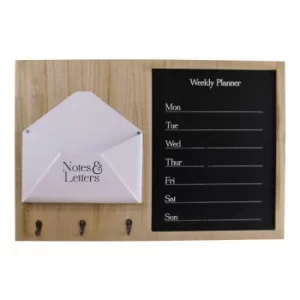 image of Weekly Planner Board With Letter Holder & Hooks