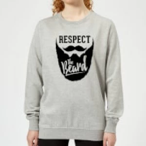 Image of Respect the Beard Womens Sweatshirt - Grey - 3XL