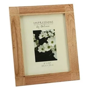 image of 8" x 10" - Impressions Cross Oak Finish Wooden Photo Frame