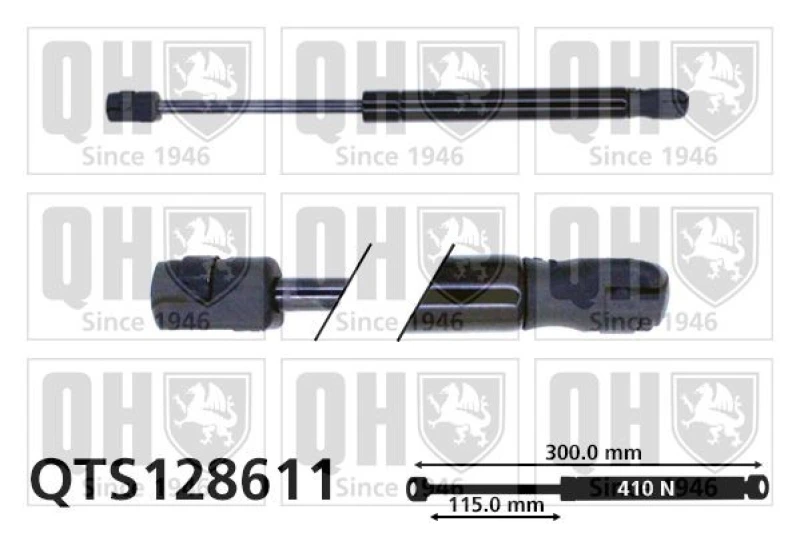 Image of QUINTON HAZELL Tailgate strut QUINTON HAZELL QTS128611