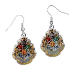Image of Harry Potter Hogwarts Silver Plated Earrings (One Size) (Multicoloured)