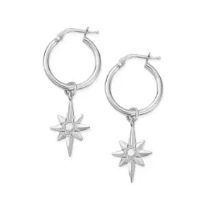 Image of ChloBo Silver Lucky Star Hoop Earrings