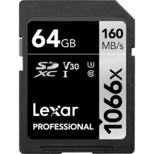 image of Lexar 64GB Professional UHS-I 1066x 160MB/s SDXC