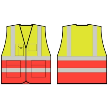 Image of Two Tone Executive Waistcoat Saturn Yellow/Red - Size S