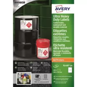 Avery Ultra Resistant Labels 144 x 200 mm Permanent 2 Labels Per Sheet 0 Labels Per Pack B7168-50