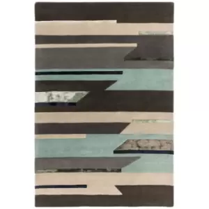 Image of Asiatic Carpets Matrix Hand Tufted Rug Rhombus Blue - 160 x 230cm