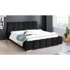 image of Lemela Bed King Plush Velvet Black