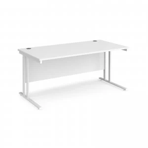 Image of Maestro 25 WL Straight Desk 1600mm x 800mm - White Cantilever Frame w