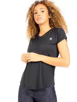 Image of Dare 2b Laura Whitmore Vigilant Lightweight Workout T-Shirt, Black, Size 12, Women
