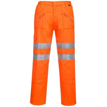 image of RT47ORRL - sz L Rail Action Trousers - Orange - Portwest