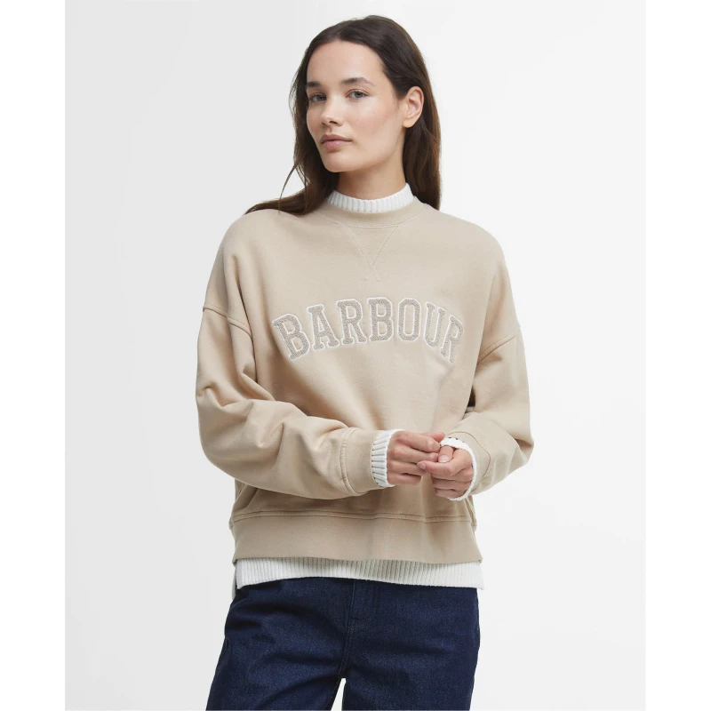 Image of Barbour Silverdale Logo Sweatshirt - Beige Beige 14