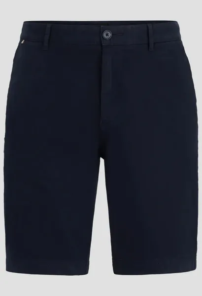 image of BOSS Black Slice Cotton-Twill Blend Shorts - S Blue Shorts male 50512524-404 S