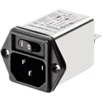 image of Mains filter IEC socket 250 V AC 1 A 5.3 mH W x