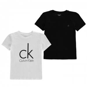 Image of Calvin Klein Boys 2 Pack Big Logo T-Shirts - Black & White