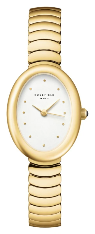 Image of Rosefield OVWGSG-OV19 Ovale (22mm) White Dial / Gold-Plated Watch