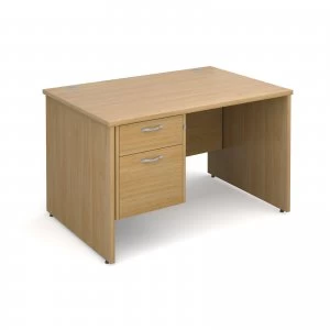 Image of Maestro 25 PL Straight Desk With 2 Drawer Pedestal 1200mm - OAK Panel