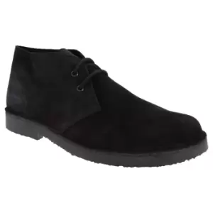 Image of Roamers Mens Real Suede Round Toe Unlined Desert Boots (10 UK) (Black)