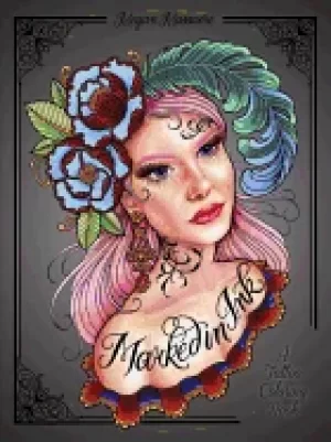 Image of marked in ink a tattoo coloring book