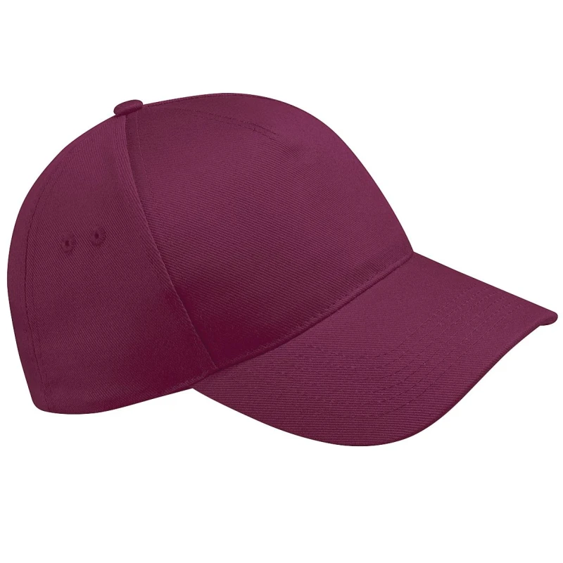 Image of Beechfield Beechfield Men Ultimate 5 Panel Baseball Cap Pack of 2 in Burgundy Burgundy One Size Male 5059269087241